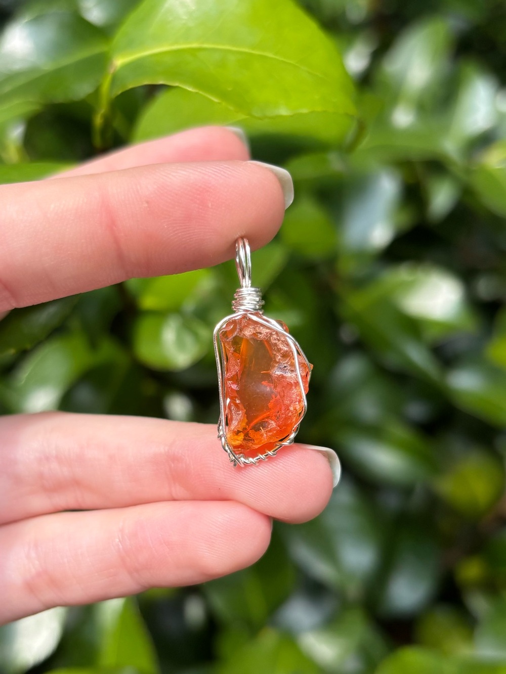 Fire opal pendant